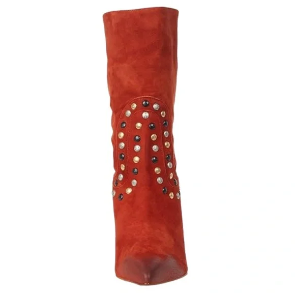 NEW Free People Dakota Studded Suede Western Boot in Ginger Snap Sz. 39.5 (9.5) - Picture 2 of 5
